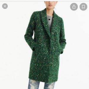 Jcrew daphne coat in green speckle